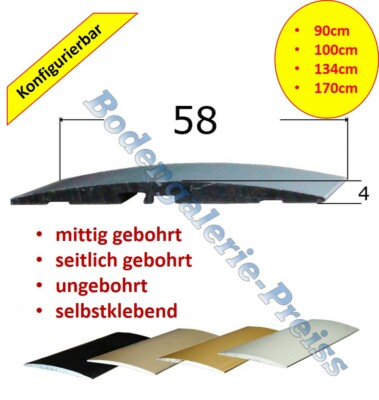 58x4mm  Übergangsprofil Abschlussprofil Übergangsleiste ALU- Vinyl Laminat geb.