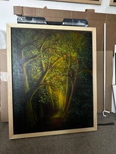 810x660mmn( 81x66 cm ) acrylic on Canvas Framed . Early Forest Morning .