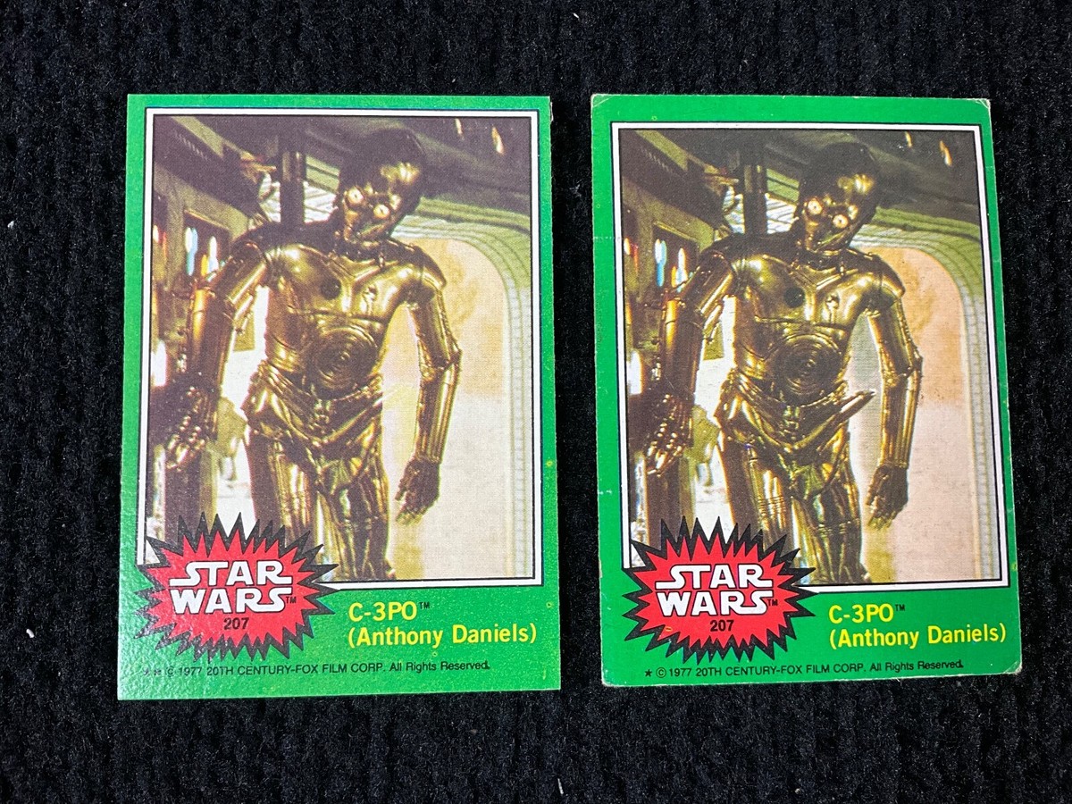 RARE 1977 VINTAGE ORIGINAL STAR WARS CARD C-3PO GOLDEN ROD ERROR +