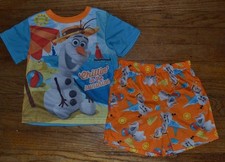 Frozen Olaf Chillin' in the Sunshine 2 Piece Summer Short Pajama Licensed Disney