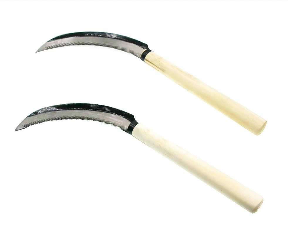 Farm Weed Garden Grass Survival Curved Blade Hand Harvesting Sickle Forage Tool