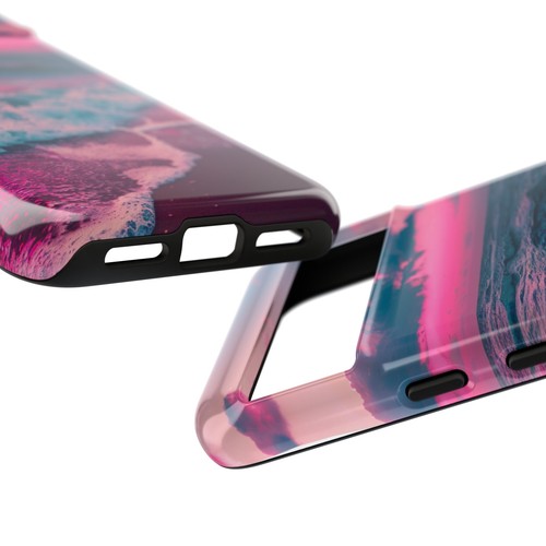 For iPhone | Samsung Galaxy | Pixel Phone Case - Pink Tranquil Beach Waves Neon - 第 189/191 張圖片