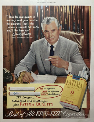 1952 Fatima Cigarettes Extra Mild King Size Paul Henry Turkish VTG Print Ad