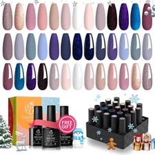 Beetles 20Pcs Gel Nail Polish Kit, with Glossy & Matte Top Coat and Base Coat-