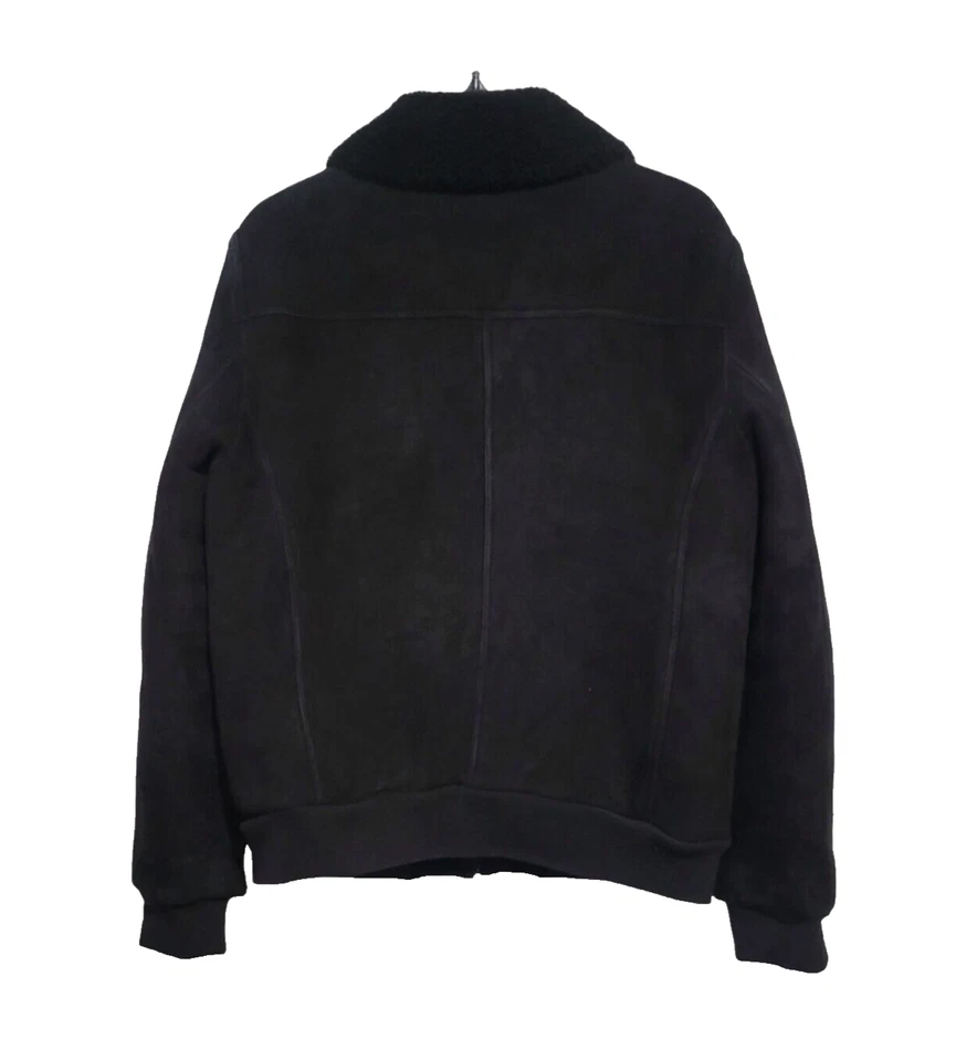 Elie Tahari Black Shearling Women Short Coat 100% Leather w/Fur Collar Size S - Image 2 of 4