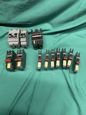 #ad 1 Lot Of 12 Federal Pacific Electric Breakers Used $50.00