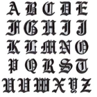 Black Old English Medieval Letter Patch Patches Iron on Alphabet Embroidery