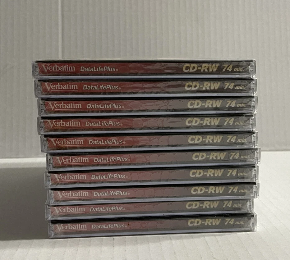 Verbatim CD-RW Data Life Plus High Speed 4X-10X 74 Min 650 MB New Sealed  - Image 3 of 4