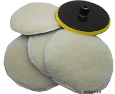 7" POLISHER/BUFFER SOFT WOOL BONNET & PAD with HOOK & LOOP for POLISHING/BUFFING