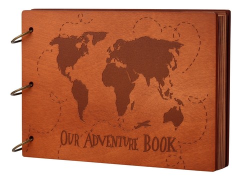 Our Adventure Book Scrapbook with 3D Wooden Cover Scrapbook Album, 11.6 x 7.5" - 第 2/13 張圖片
