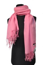 Lady's Pink double panel color 100 wool pashmina Long shawl
