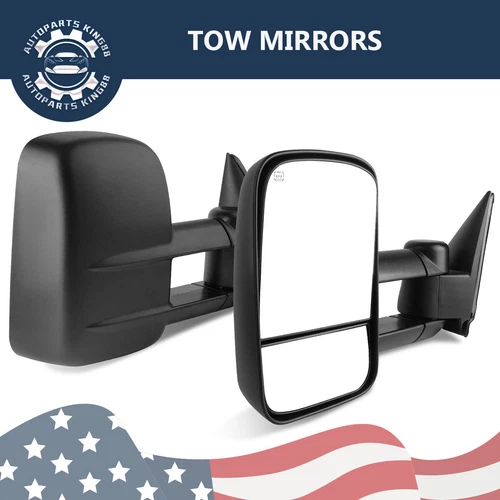 Pair Towing Mirrors for 99-02 Chevy Silverado Sierra 1500 2500 3500 Power Heated