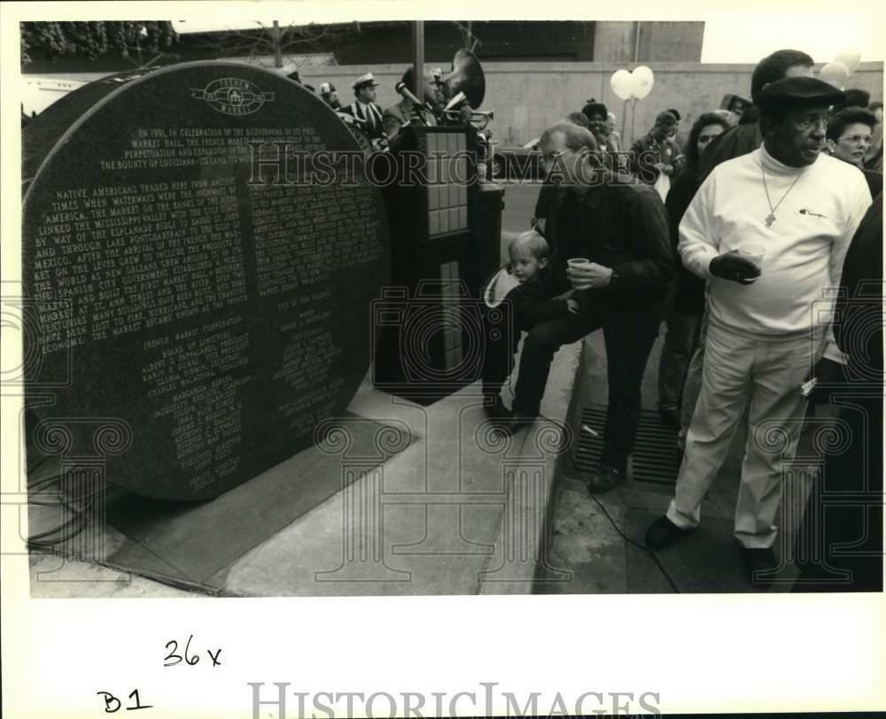 Photo Unveiling Of A Round Marker Denoting French Market's H