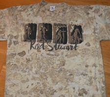  1990's ROD STEWART vtg concert tour tee shirt XL All-Over-Print Camo Tie-Dye
