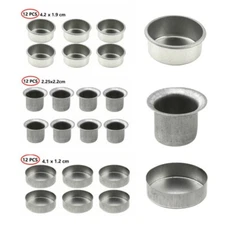 12Pcs Mini Candle Jar Round Metal Candle Cups Tea Light Tins DIY Tealight Holder