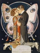 The Butterfly Couple J.C. Leyendecker 1923 Roaring Twenties Romance Archival Art