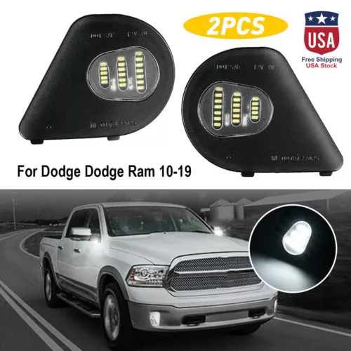 LED Side Mirror Puddle Lights Truck For Dodge Ram 10-19 1500 2500 3500 4500 5500