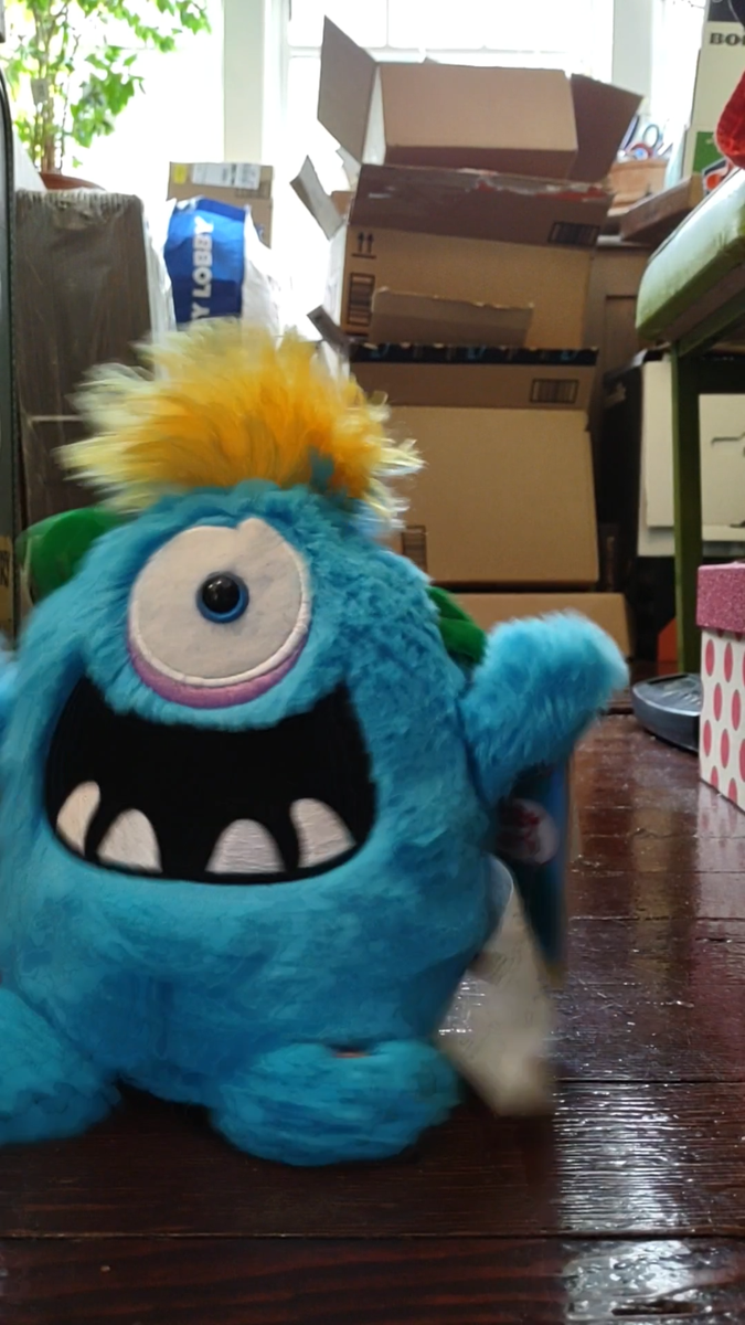 Blue Monster Wobbler Walking & Musical Plush Toy by Gemmy Ind