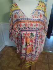 Ladies Size 1X Speed Control New York BOHO Floral Thin Polyester Dress - India