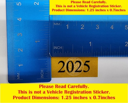 NOT A REGISTRATION TAG - DMV STICKER CVRA 2025 California Commercial ...