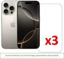 3x iPhone 16 Pro Screen Protector w/ cloth