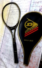 Vintage Dunlop John McEnroe Gold Mid Tennis Racket  Cover, L4 3/8 