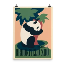 Panda Poster - Brookfield Zoo - Retraced Limited Reprint | Pop Art | High Res