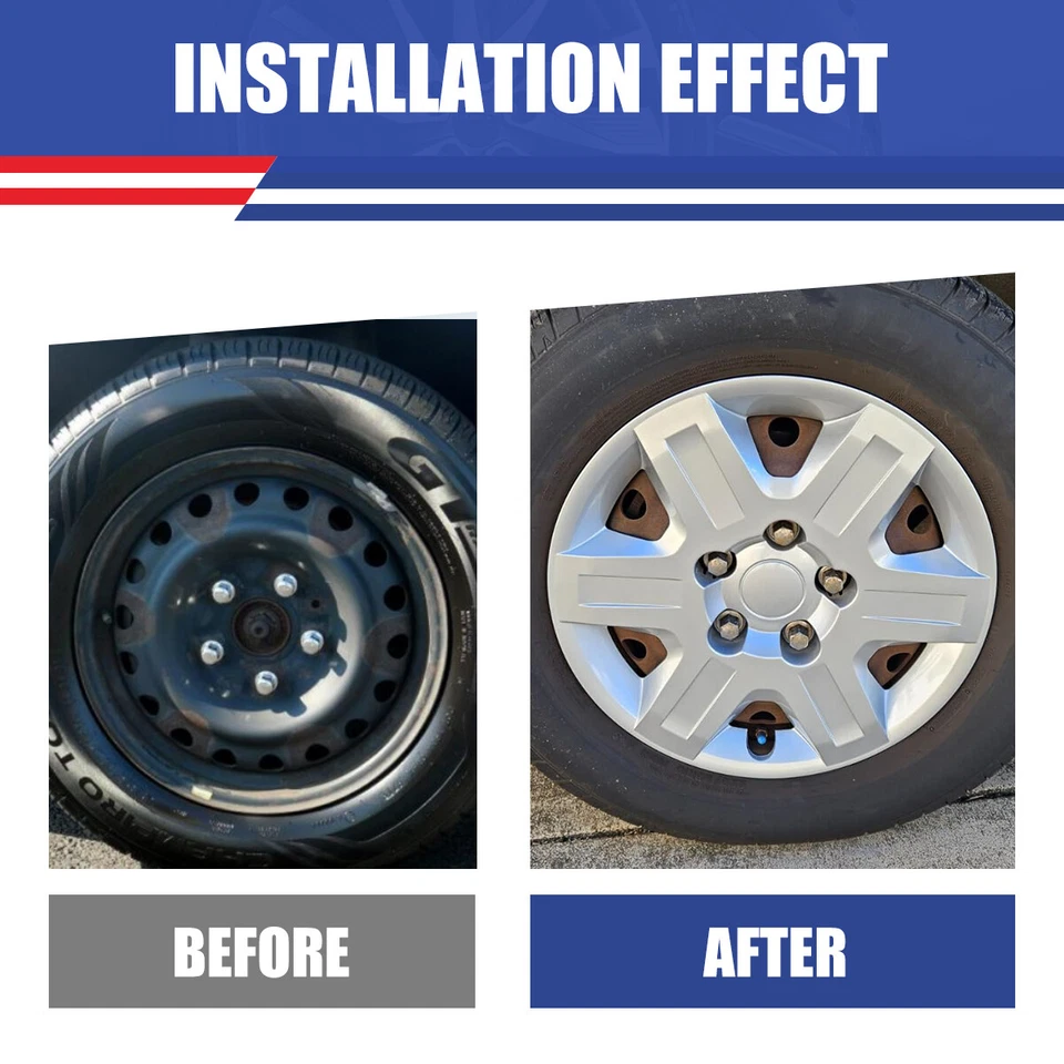 16" Hubcaps For 2008-2016 DODGE GRAND CARAVAN Wheel Rim Cover 4 pieces Bolt-On  - Image 4 of 4