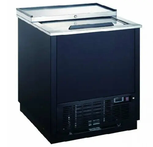 Falcon Food Service AGF-36 36" Sliding Lid Glass Froster w/ Black Vinyl Exterior