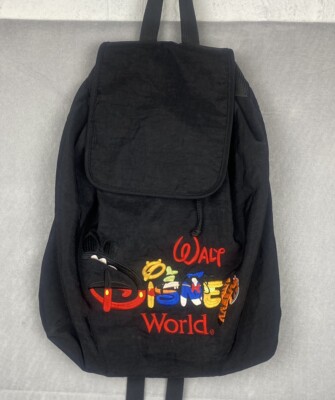 Vintage Walt Disney World Black Drawstring Backpack  display picture 3