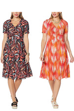 IMAN Global Chic Reversible Short-Sleeve Dress Natural Multi