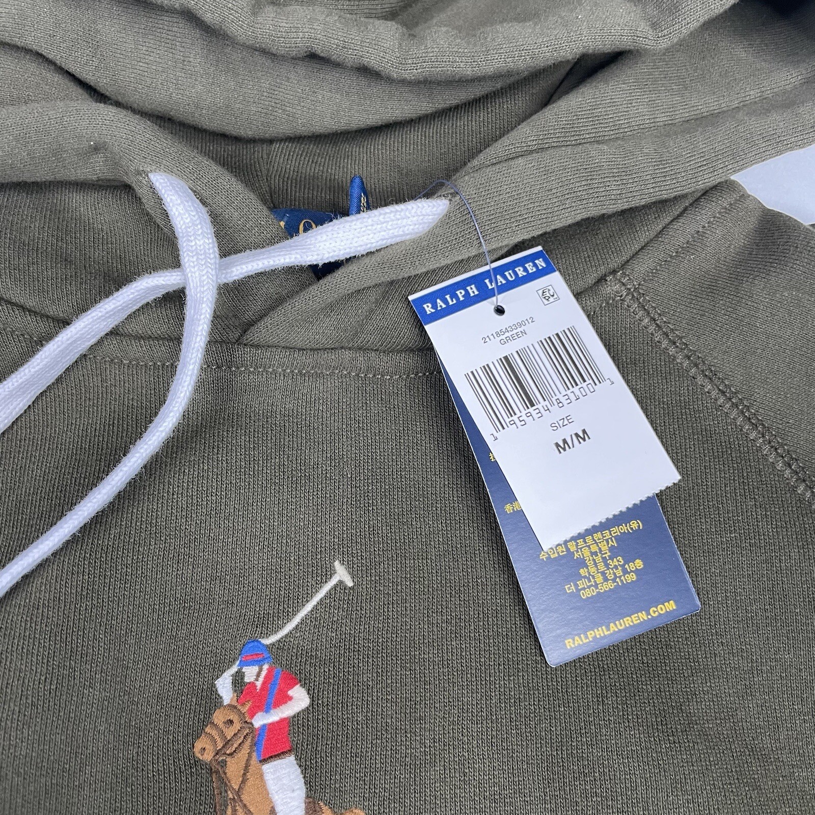 Polo Ralph Lauren felpa con cappuccio donna MEDIA verde oliva ricamo pony