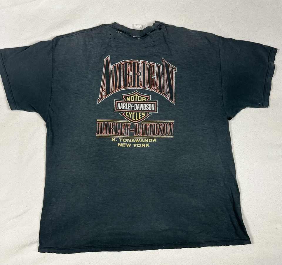 American HD North Tonawanda NY Vintage Harley-Davidson Camiseta Camiseta Hombre’s 3XL Foto 2 de 4