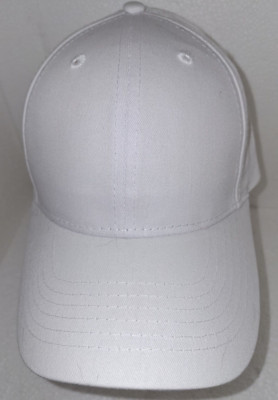 Sportsman White with six line thread patterned bill OSFM NWOT Hook and Loop