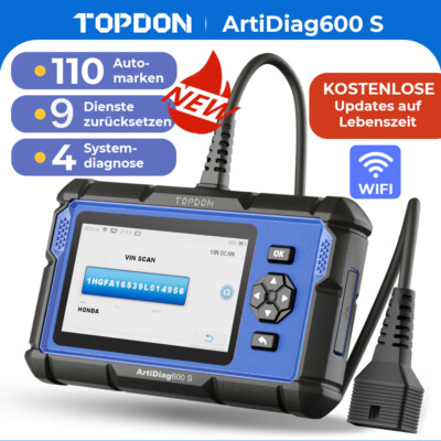 HOT TOPDON AD600S 2.0 KFZ OBD2 Diagnosegerät Scanner 9 Services TPMS CAN FD WIFI