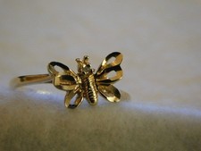 10K YELLOW GOLD 3D BUTTERFLY RING SIZE 6-1/4 1.4 GRAMS