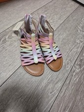 girls' multi-colored gladiator-style strappy sandal With A Glittery Finish  Zip