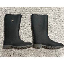Dunlop Rain Boots Waterproof Rubber Made in Britain Sz 38 Black Gray