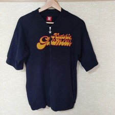 Rare HYSTERIC GLAMOUR Zip-up Logo SweatShirt Short Sleeve Navy