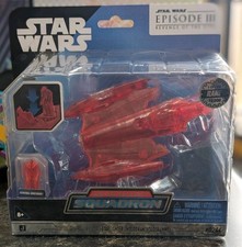 Star Wars Micro Galaxy Squadron GENERAL GRIEVOUS STARFIGHTER Red Hologram RARE