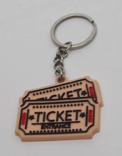 Vintage Rubber Entrance Tickets Keychain