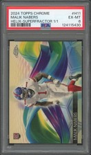 2024 Topps Chrome Malik Nabers Helix Superfractor 1/1 PSA 6