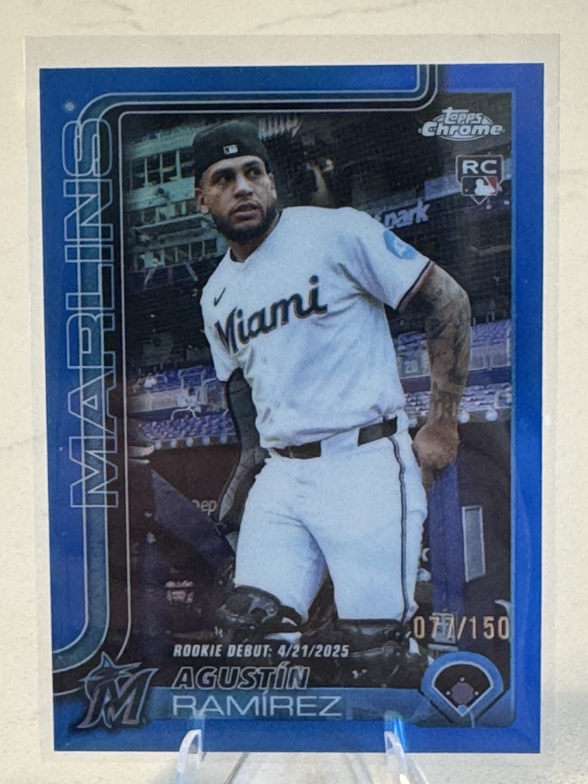 2025 Topps Chrome Update Blue Refractor #USC38 Agustin Ramirez RC ROOKIE /150