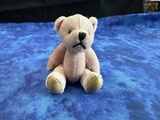 Mini 2.75 Pink Jointed Teddy Bear Miniature Collectible Plush Toy