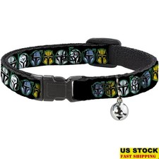Durable Breakaway Cat Collar W/ Bell Star Wars Art Fits 8.5-12 Inch Neck New