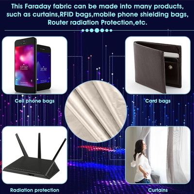 1 Roll 1 Roll Faraday Fabric 79'' X 42.5'' Emf Shield Protection Emf Blocker Fa...