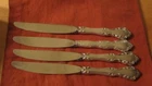 GORHAM STERLING SILVER LOT OF 6 MODERN BLADE KNIVES NO MONOGRAM 9 1/8"