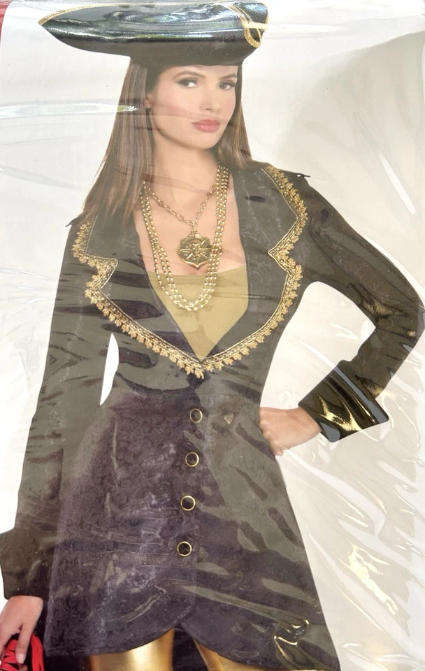 Chaqueta Abrigo Pirata Bucanero Disfraz Halloween Con Mujer Adulta Regular Nuevo Foto 2 de 4