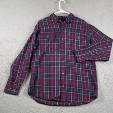 Duluth Trading Co. Men's Medium Plaid Flannel Long Sleeve Cabincore Work Shirt