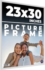 23x30 Frame White Wood Picture Photo Frame with UV Acrylic and Acid Free Backing